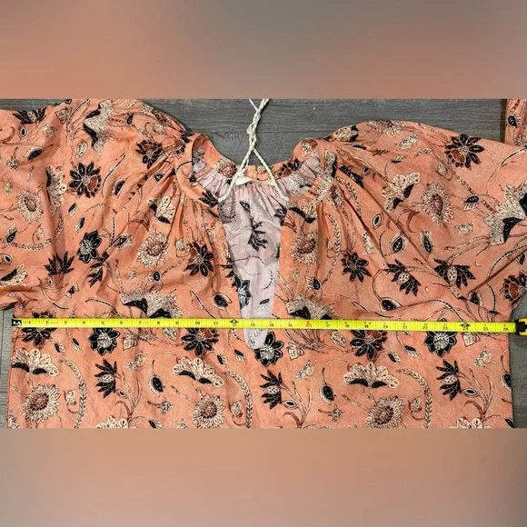 Ulla Johnson Women’s Biarrizt Tunic Floral Peach Mini dress Size M. - Picture 6 of 11